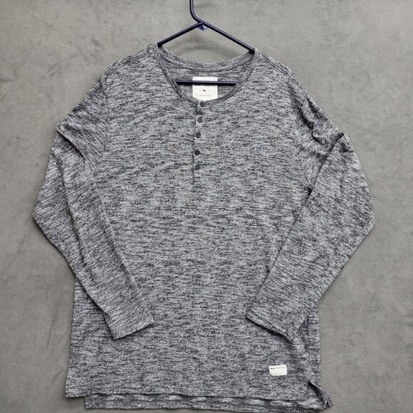 MODERN AMUSEMENT Men's Henley Sweater Long Sleeve‎ Gray Crewneck Size Large - Picture 1 of 6